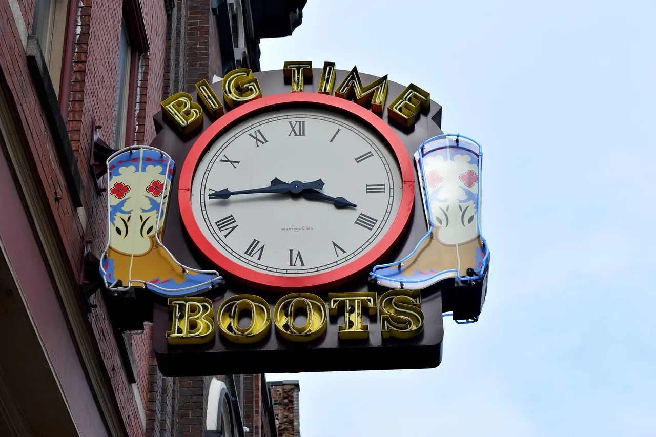 neon sign business sign light illuminated bright advertising store shop sale symbol nashville tennessee boots for sale countr